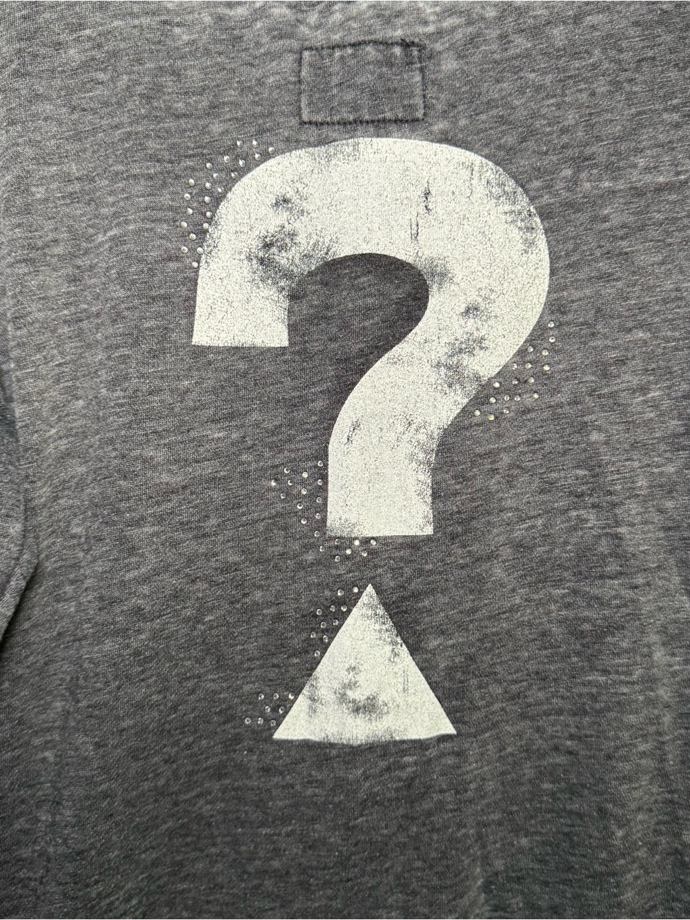 GUESS Los Angeles Gray Acid Wash Rhinestone Big Logo Sweatshirt Size L - Picture 4 of 6